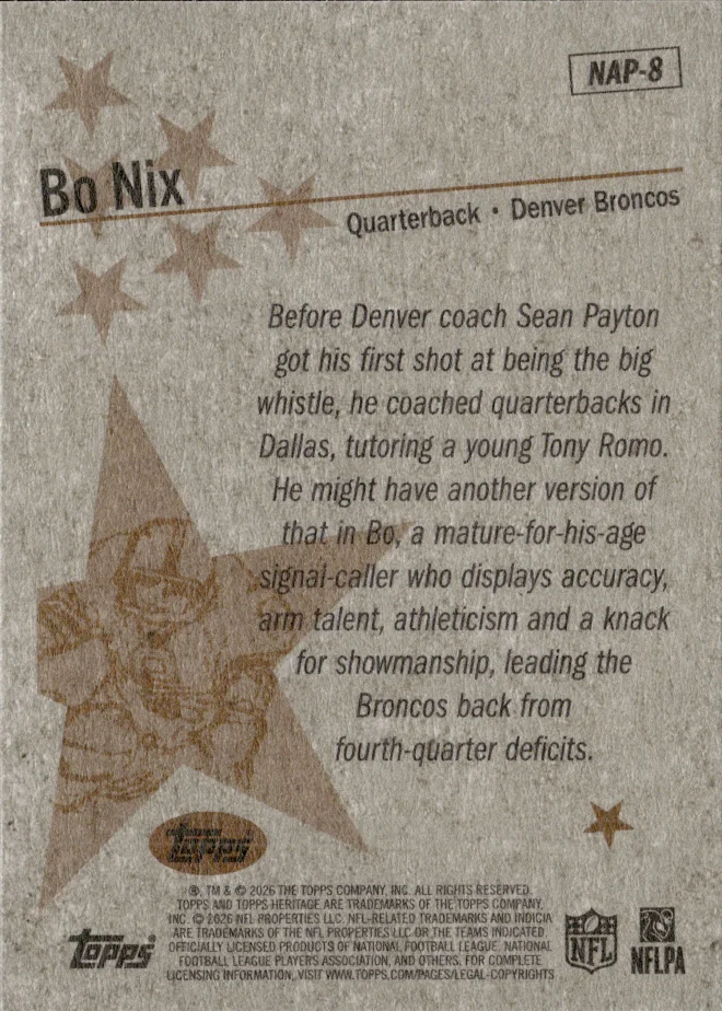 Bo Nix card back