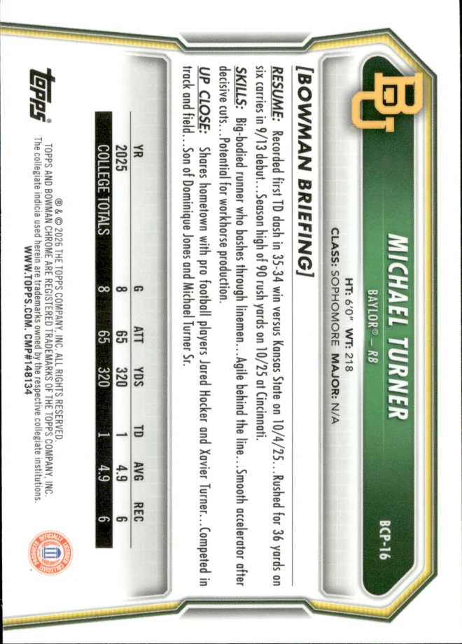 Michael Turner card back