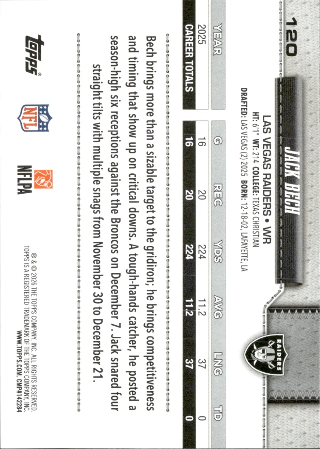 Jack Bech card back