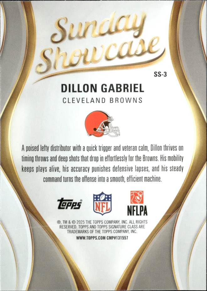 Dillon Gabriel card back