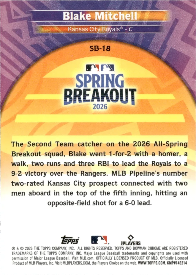 Blake Mitchell card back
