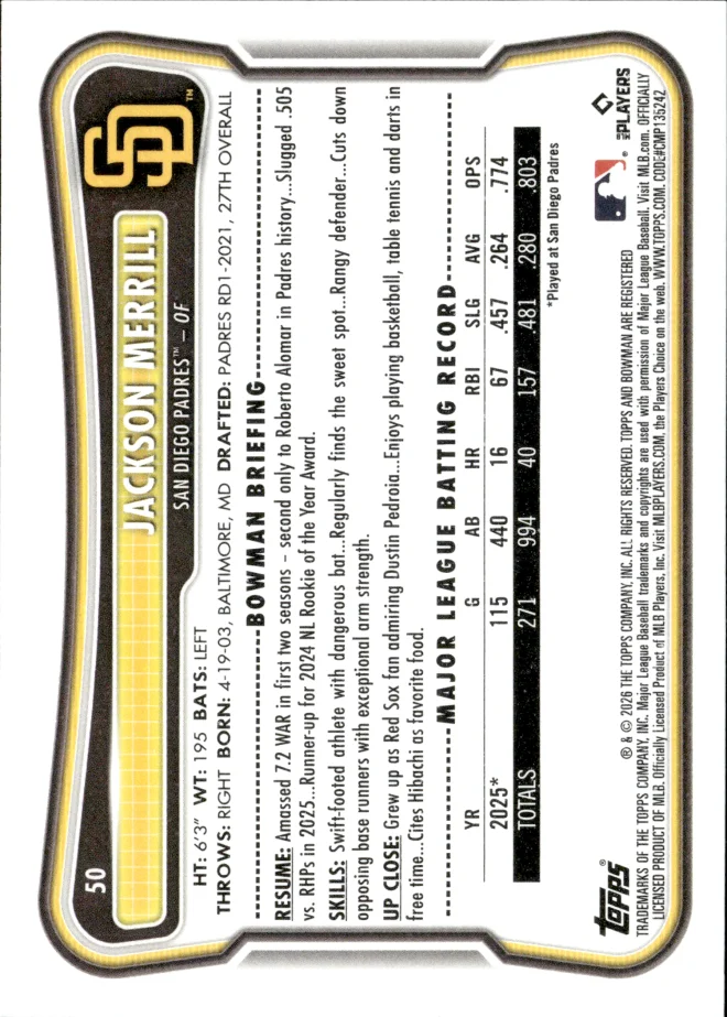 Jackson Merrill card back