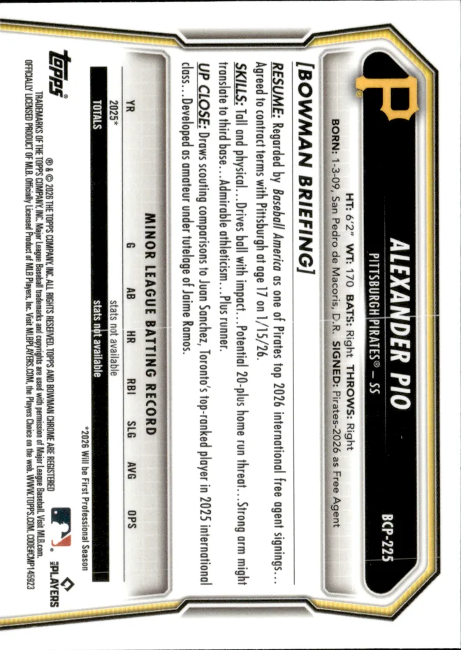 Alexander Pio card back