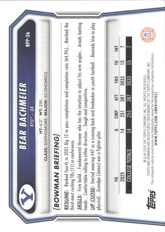 Bear Bachmeier card back