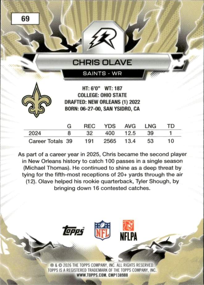Chris Olave card back