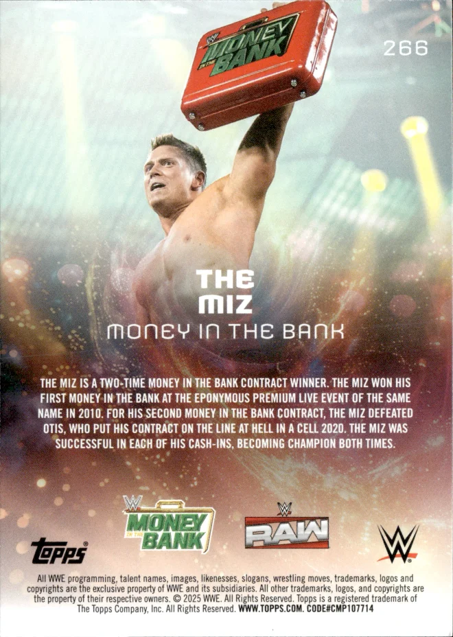 The Miz card back