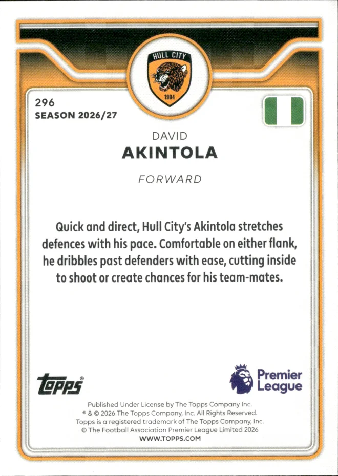 David Akintola card back