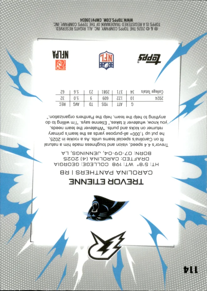 Trevor Etienne card back