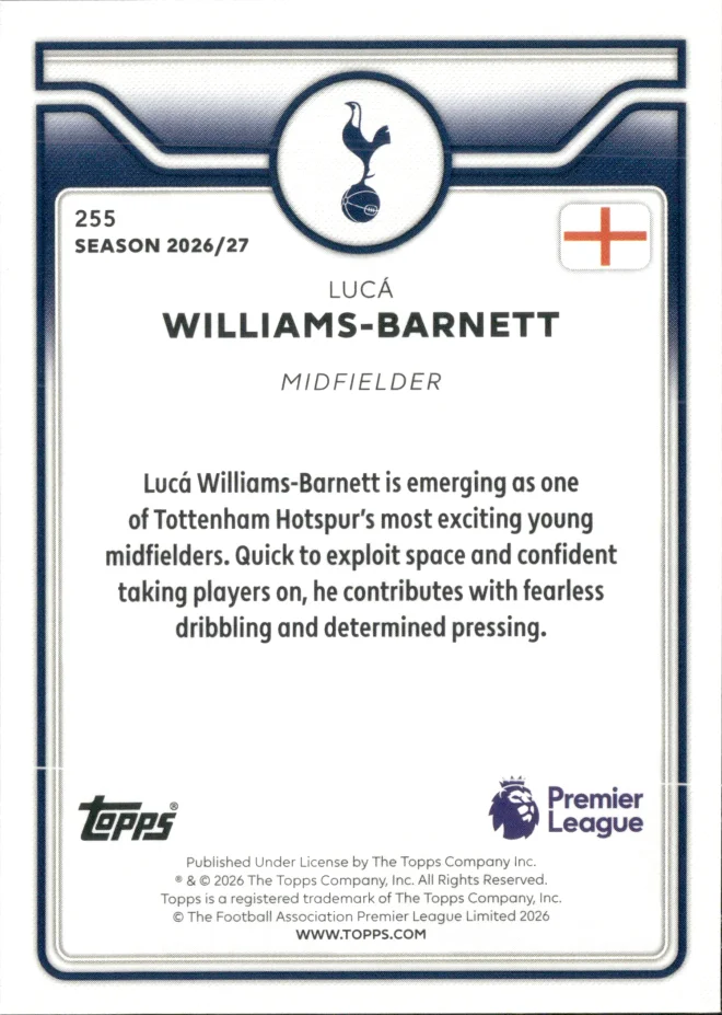 Lucá Williams-Barnett card back