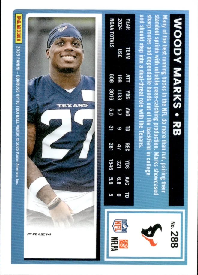 Woody Marks card back