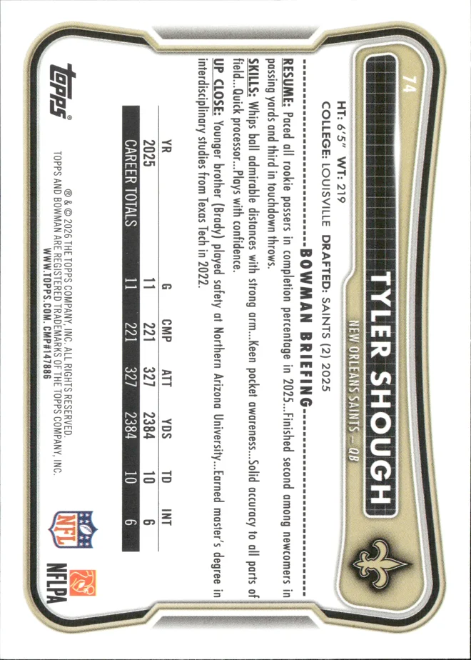 Tyler Shough card back