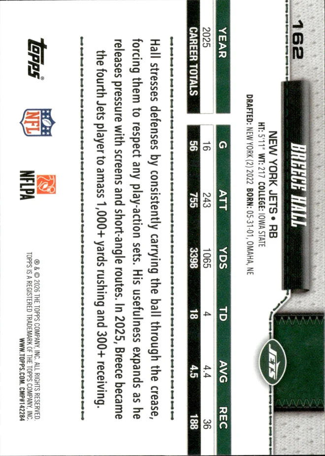 Breece Hall card back
