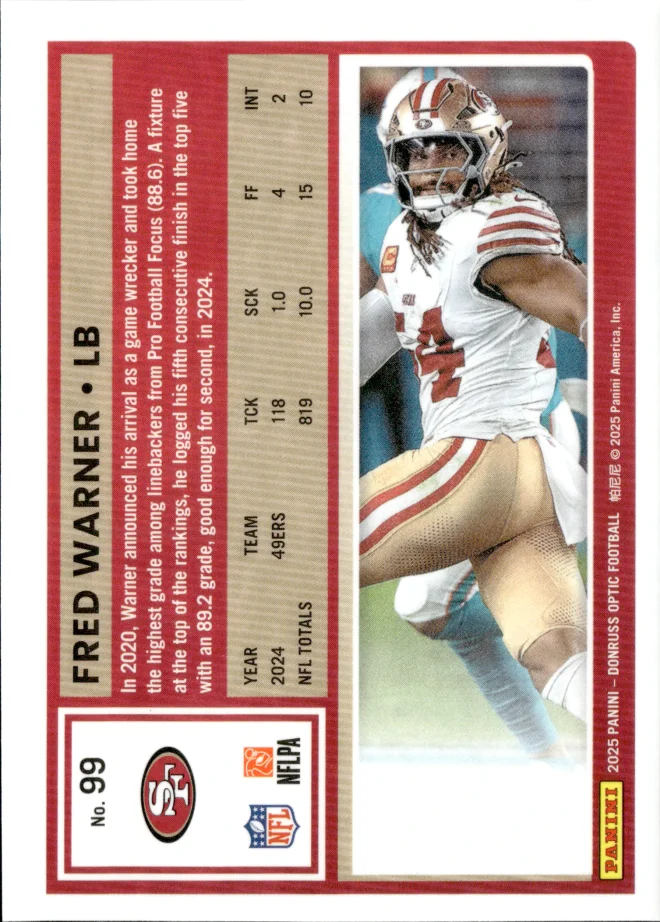 Fred Warner card back