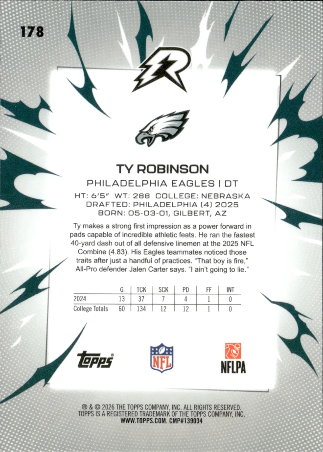 Ty Robinson card back
