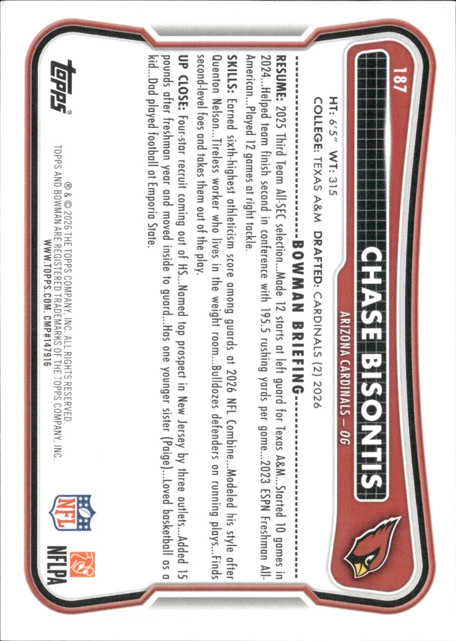 Chase Bisontis card back