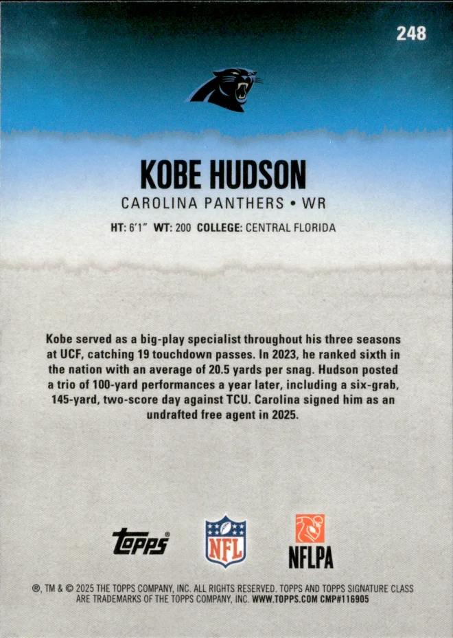 Kobe Hudson card back