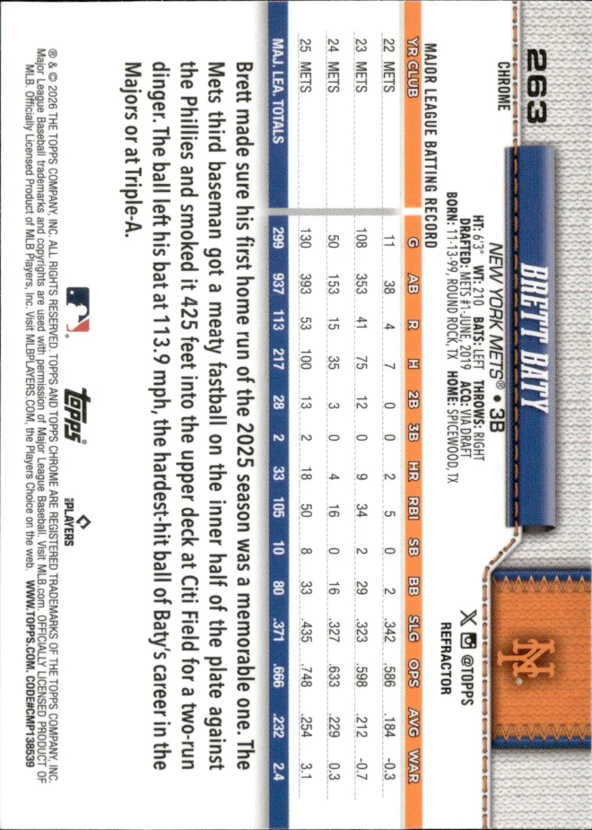 Brett Baty card back