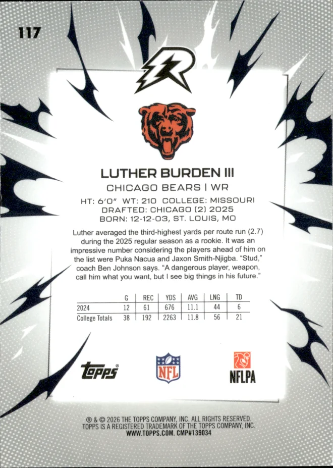 Luther Burden III card back