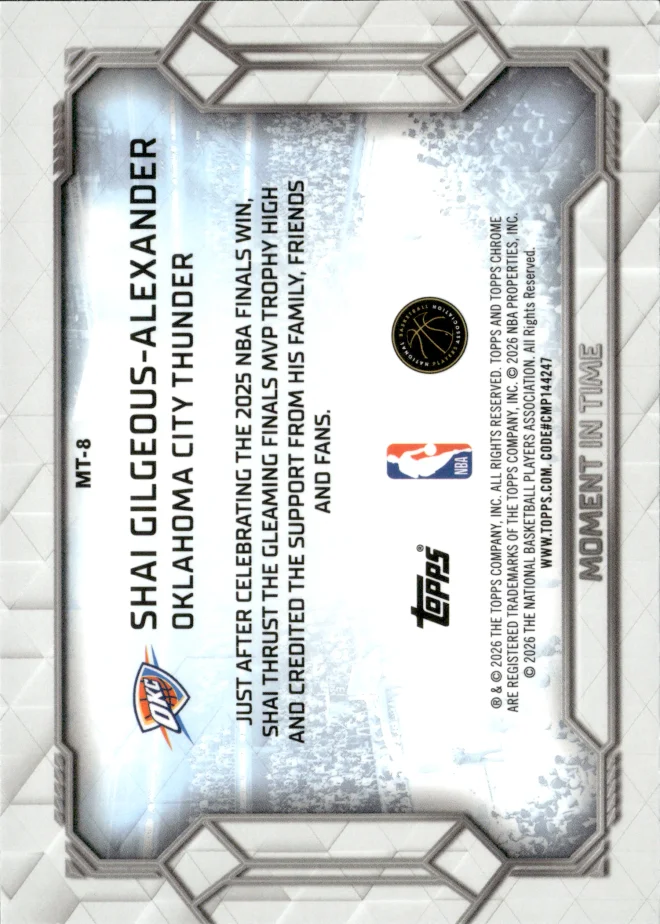 Shai Gilgeous-Alexander card back