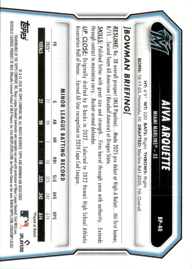 Aiva Arquette card back