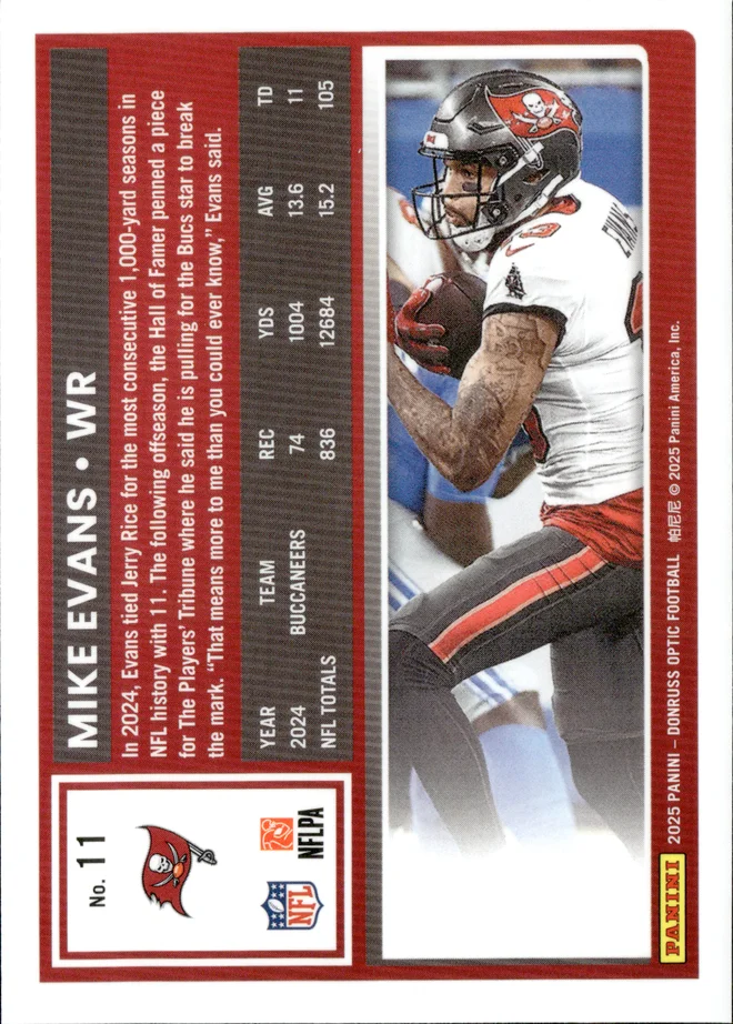 Mike Evans card back