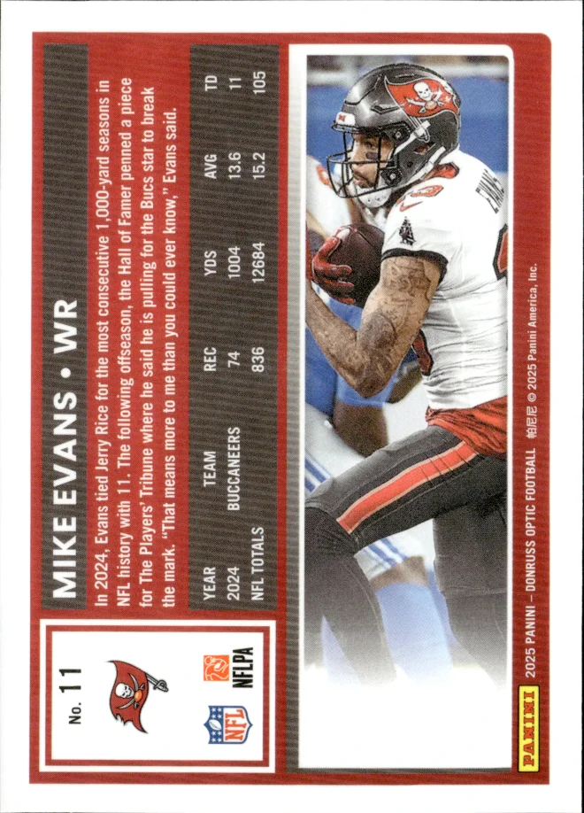 Mike Evans card back