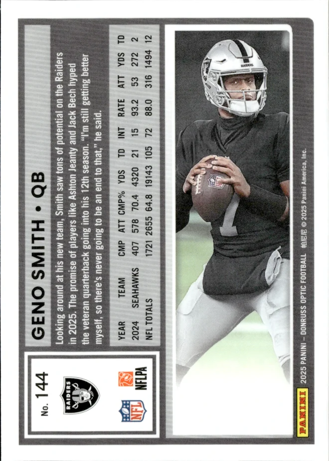 Geno Smith card back