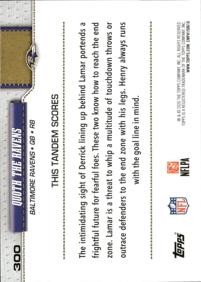 Lamar Jackson / Derrick Henry card back