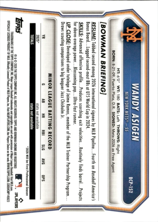 Wandy Asigen card back