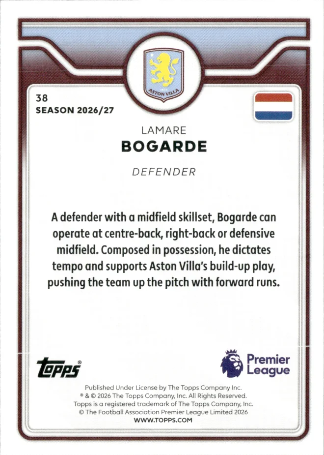 Lamare Bogarde card back