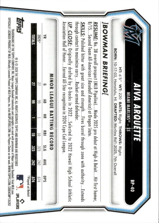 Aiva Arquette card back
