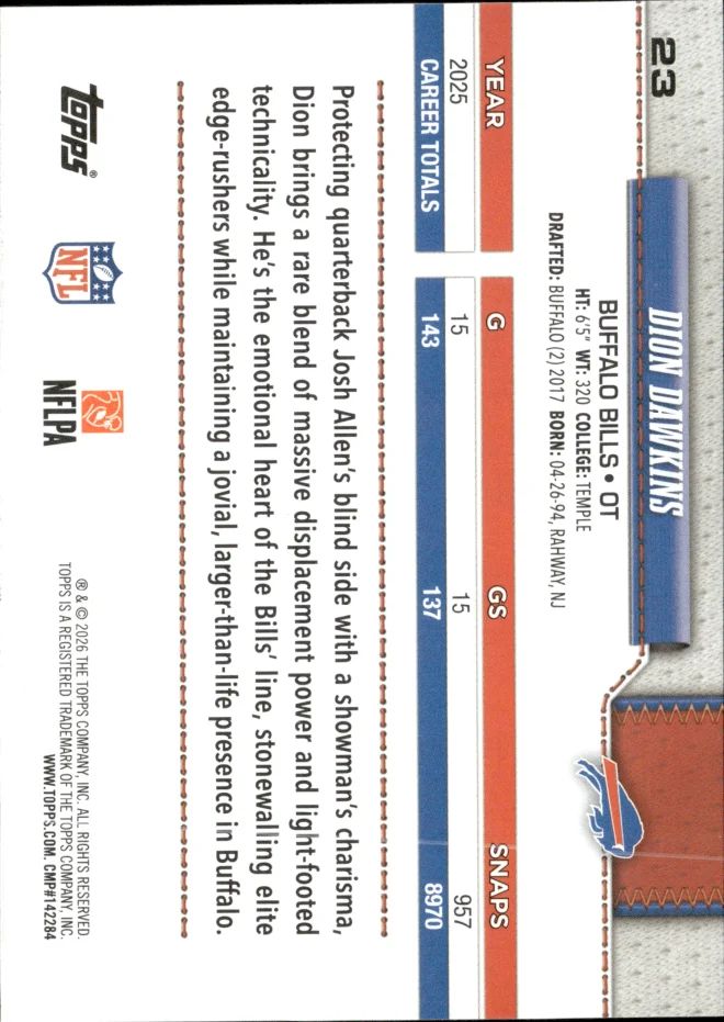 Dion Dawkins card back