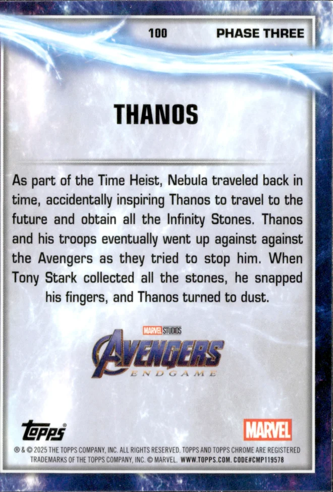 Thanos card back