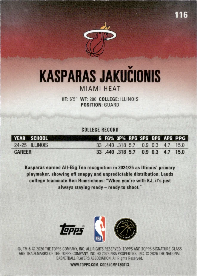 Kasparas Jakučionis card back
