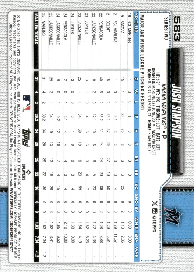 Josh Simpson card back