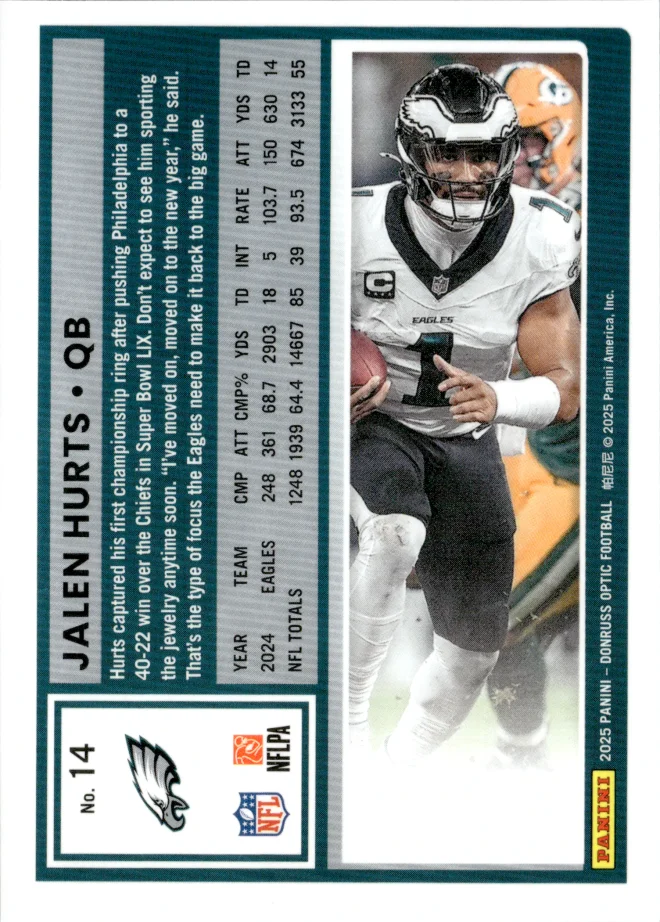Jalen Hurts card back