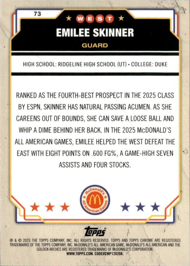 Emilee Skinner card back