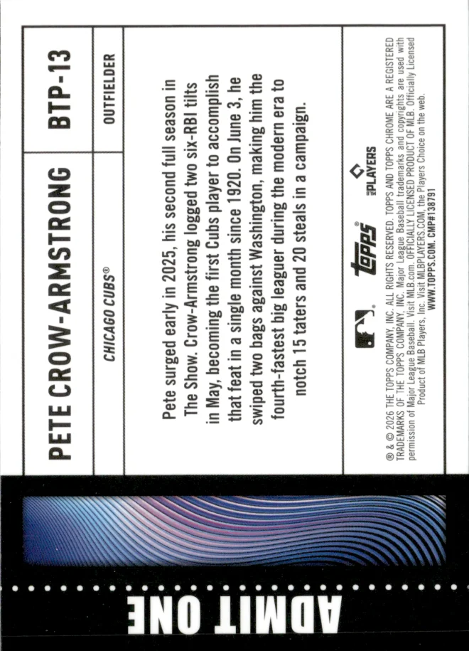 Pete Crow-Armstrong card back