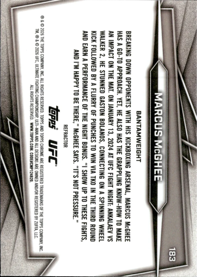 Marcus McGhee card back