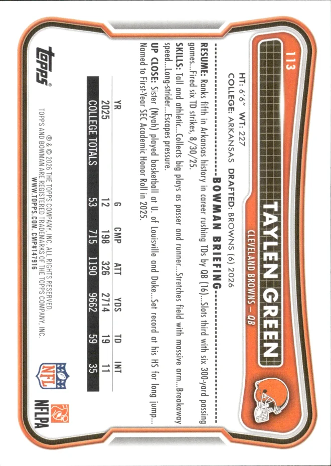 Taylen Green card back