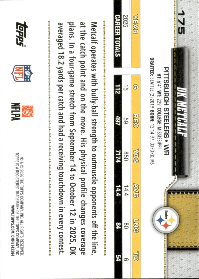DK Metcalf card back