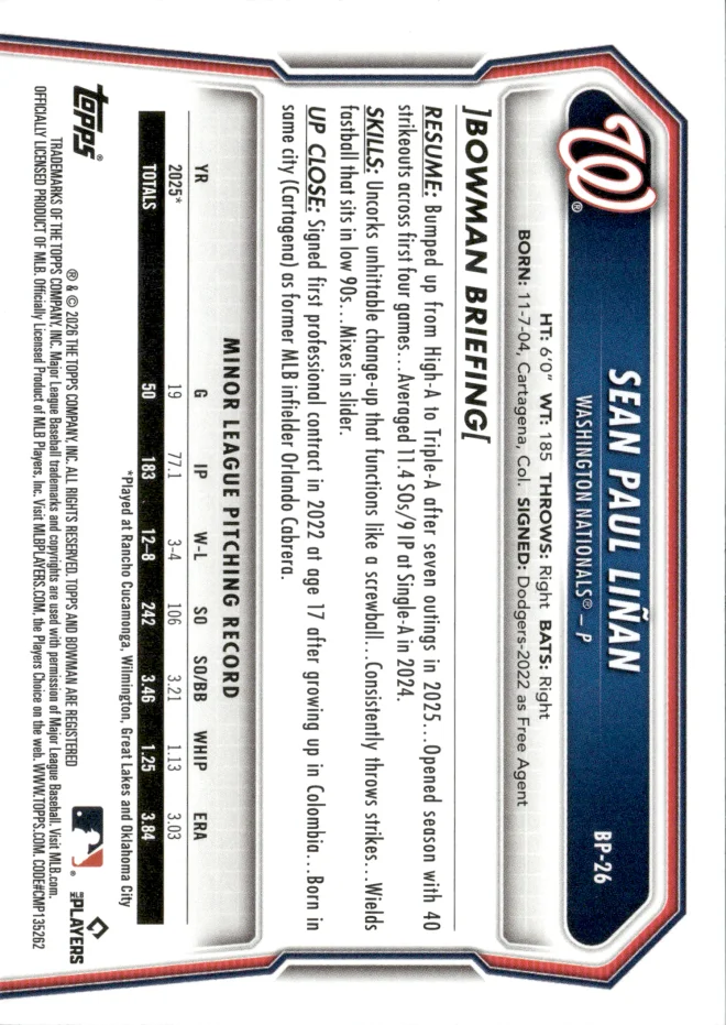 Sean Paul Liñan card back