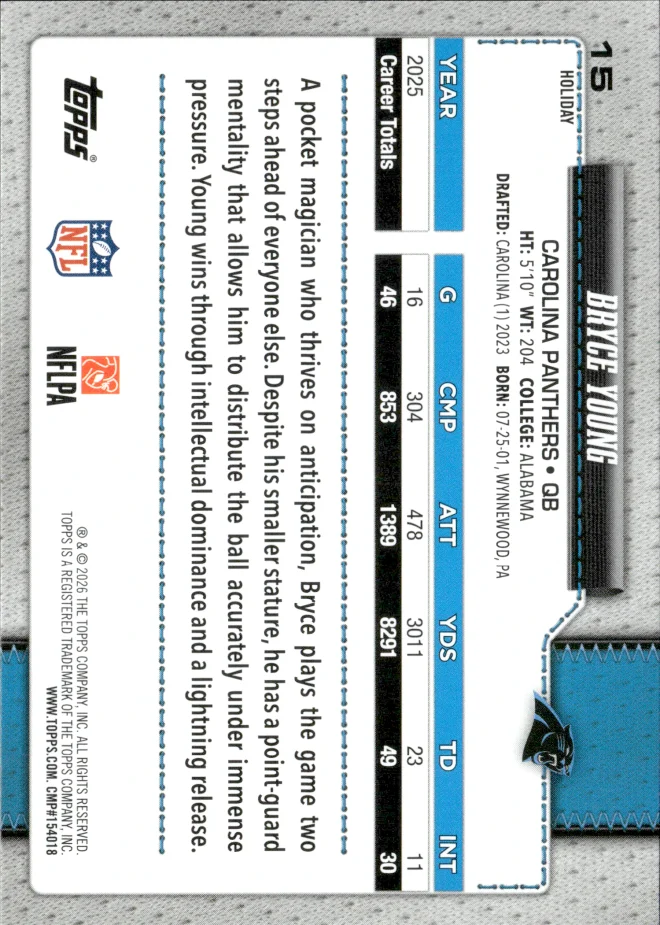Bryce Young card back