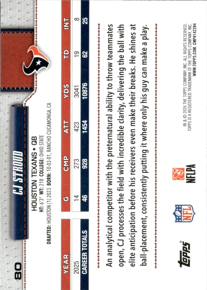 CJ Stroud card back