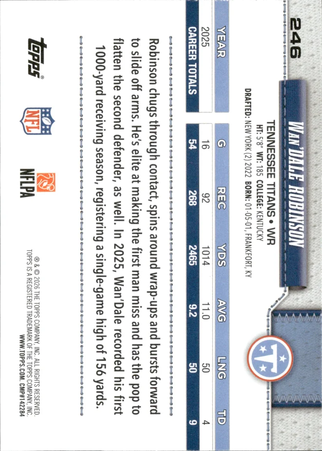 Wan'Dale Robinson card back