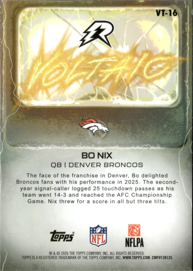 Bo Nix card back