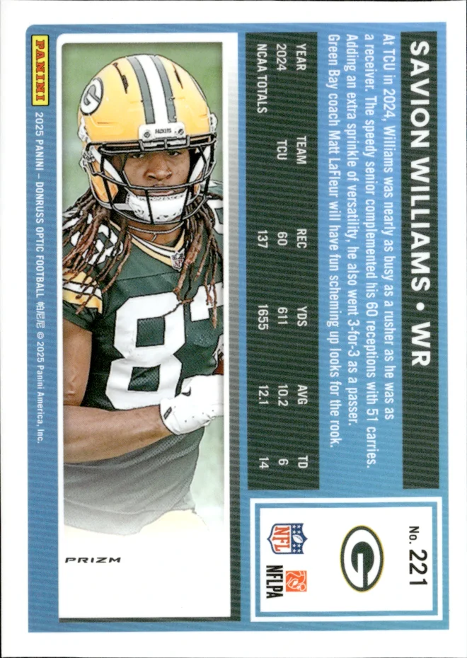 Savion Williams card back