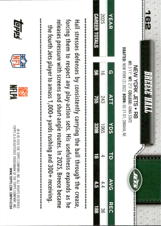Breece Hall card back