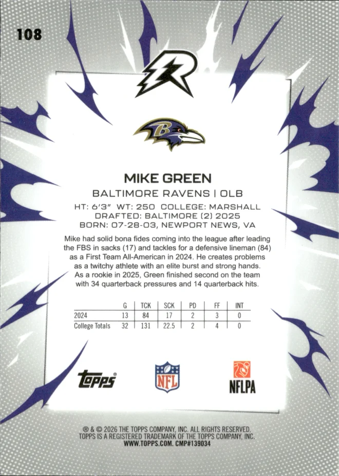 Mike Green card back