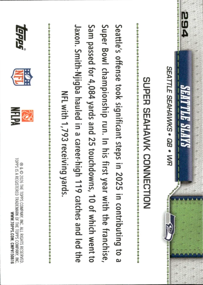 Sam Howell / Jaxon Smith-Njigba card back